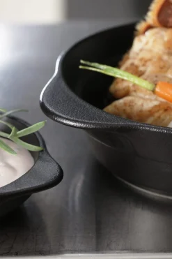 Couvercle avec poignée ovale gris porcelaine vitrifiée 31x21 cm Chefs Fusion - RAK Sale