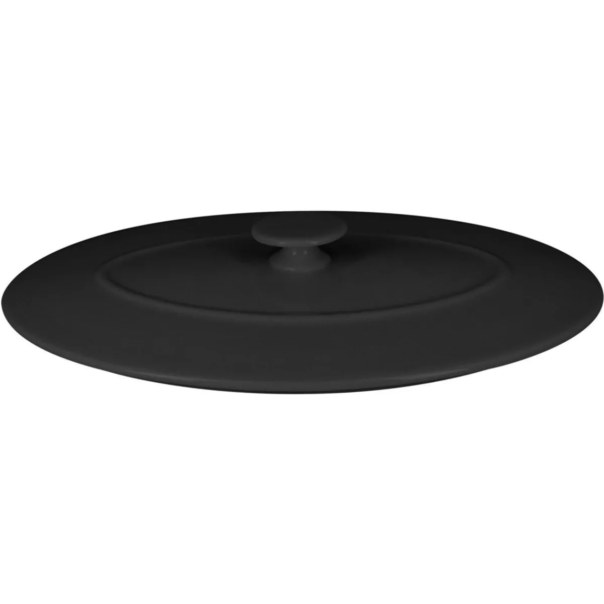 Couvercle avec poignée ovale noir porcelaine vitrifiée 26x18 cm Chefs Fusion - RAK Clearance