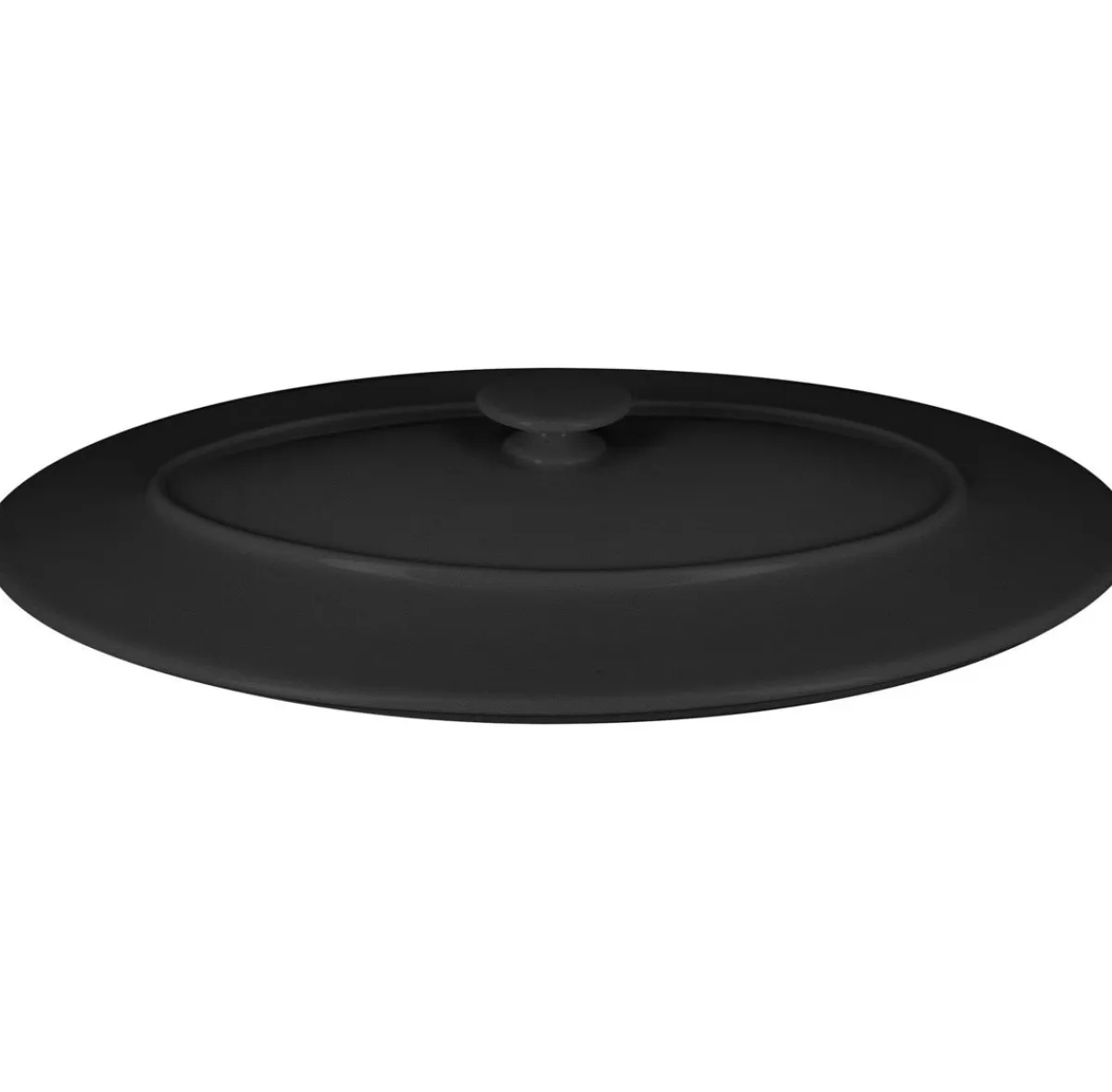 RAK Couvercle avec poignée ovale noir porcelaine vitrifiée 37,2x25 cm Chefs Fusion Discount