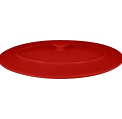 Couvercle avec poignée ovale rouge porcelaine vitrifiée 37,2x25 cm Chefs Fusion - RAK