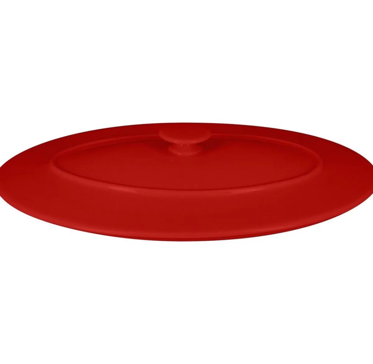 Couvercle avec poignée ovale rouge porcelaine vitrifiée 37,2x25 cm Chefs Fusion - RAK