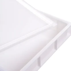 GILAC Couvercle pour bac à pâtons rectangulaire blanc plastique 60x40x2,5 cm