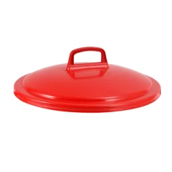 Couvercle pour conteneur 50 L rouge plastique Ø 45,5 cm 16 cm - GILAC Discount