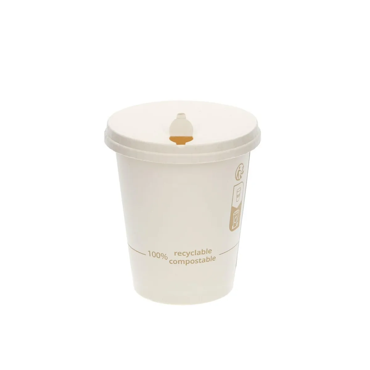 EARTH ESSENTIALS Couvercle pour gobelet blanc papier Ø 7,4 cm Oxstal (50 pièces) Hot