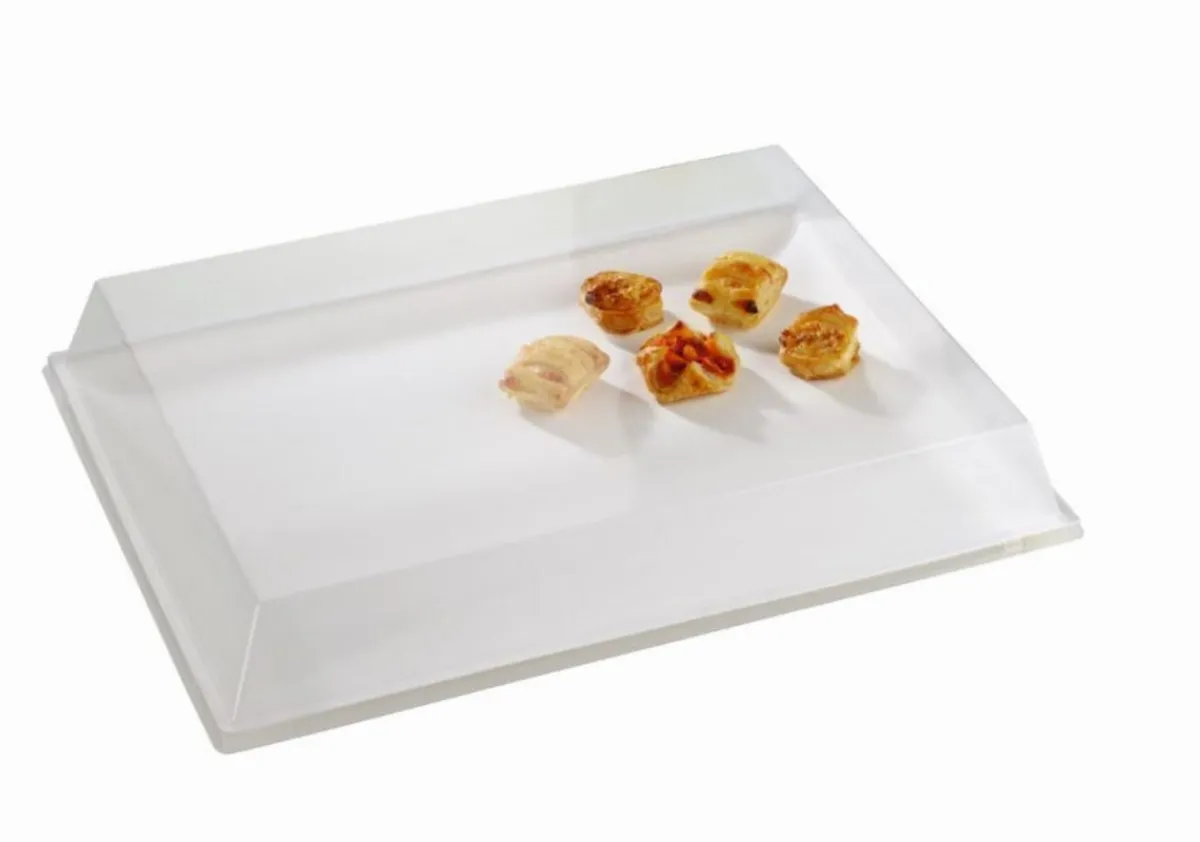 Couvercle pour plateau rectangulaire transparent plastique 38,5x27,5x5,5 cm Oxstal (100 pièces) - PRO.MUNDI Hot