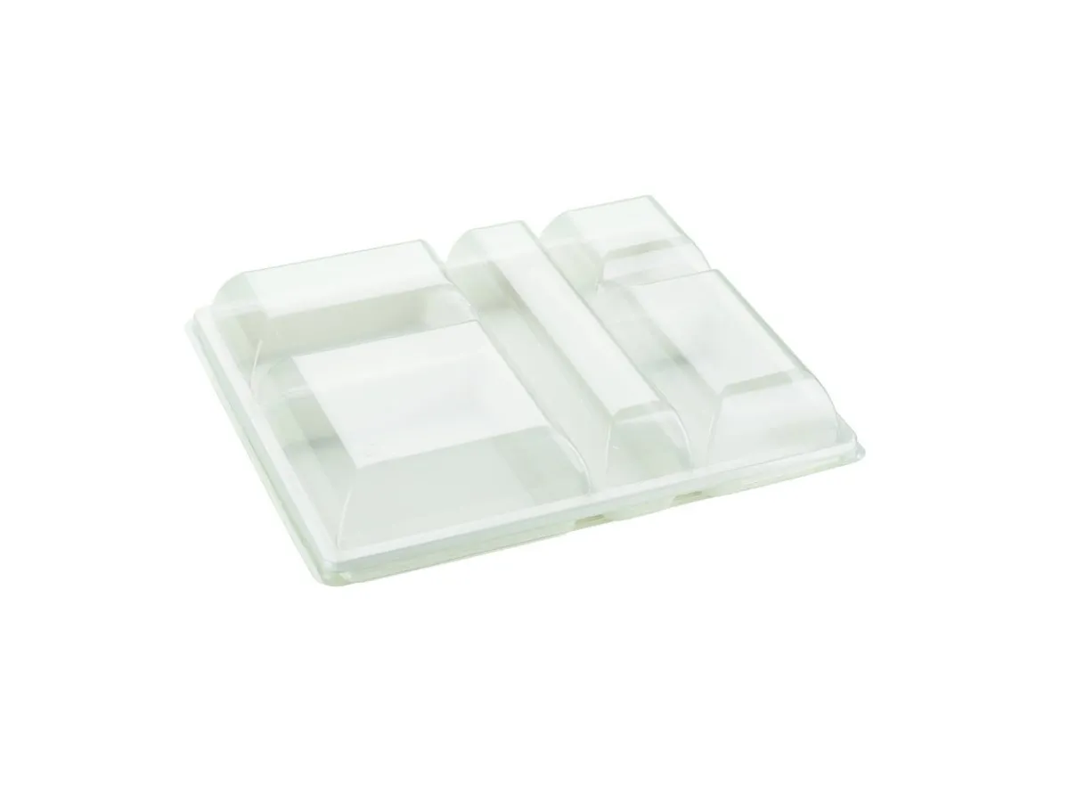 Couvercle pour plateau-repas rectangulaire transparent plastique 32,5x26,5x4,6 cm Oxstal (100 pièces) - PRO.MUNDI Hot