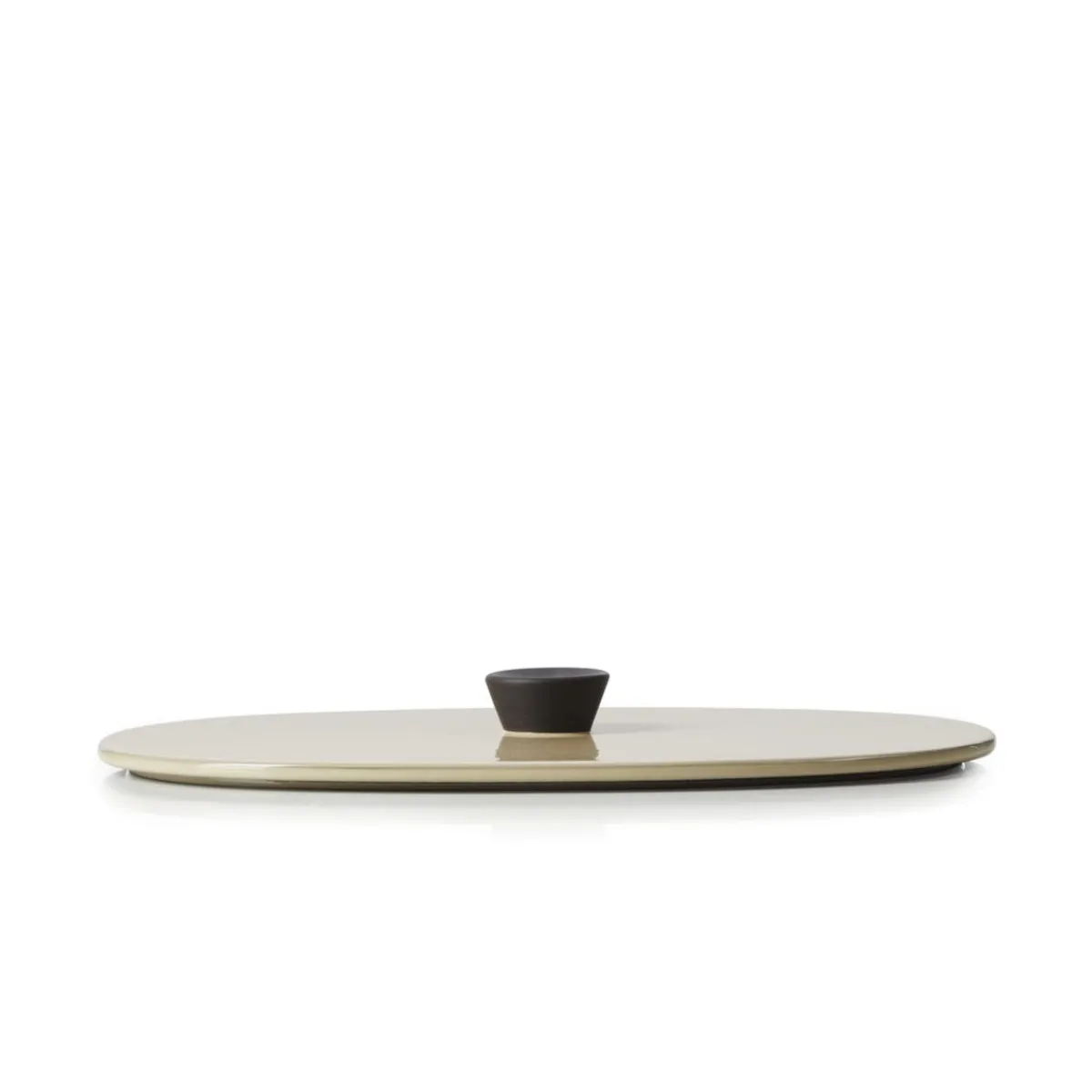 Couvercle pour plat ovale beige porcelaine culinaire 19x13 cm Caractère - REVOL Hot