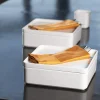 Couvercle pour sucrier carré blanc porcelaine 8 cm Fractal - RAK New