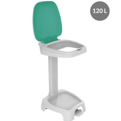 Couvercle pour support sac poubelle 120 L plastique vert - GILAC Best