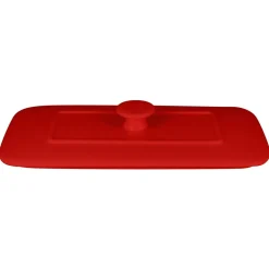 Couvercle pour terrine rectangulaire rouge porcelaine vitrifiée 20x10 cm Chefs Fusion - RAK Sale