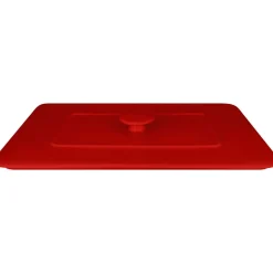 Couvercle pour terrine rectangulaire rouge porcelaine vitrifiée 32x22 cm Chefs Fusion - RAK Discount