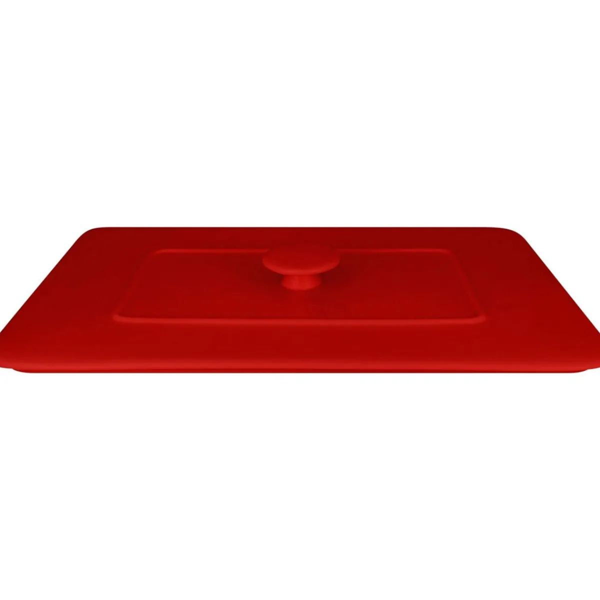 Couvercle pour terrine rectangulaire rouge porcelaine vitrifiée 32x22 cm Chefs Fusion - RAK Discount