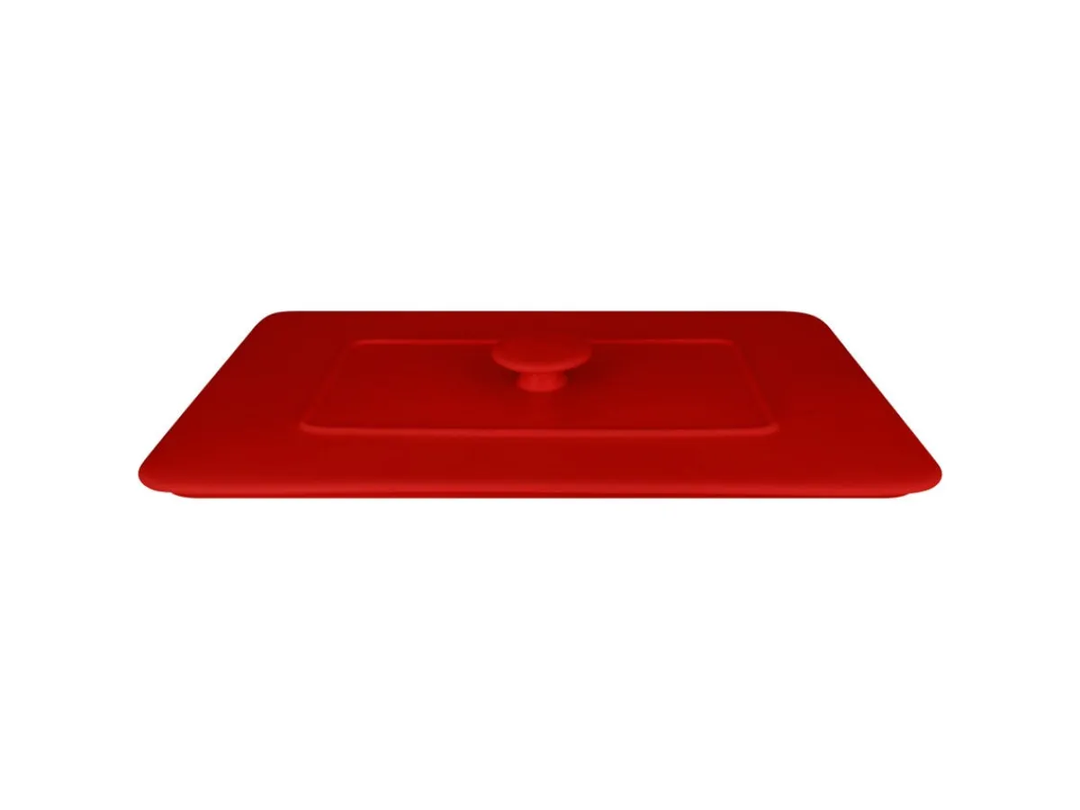 Couvercle pour terrine rectangulaire rouge porcelaine vitrifiée 39,5x24,5 cm Chefs Fusion - RAK Clearance