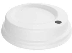 Couvercle rond blanc bagasse Ø 9 cm (50 pièces) - HUHTAMAKI Online