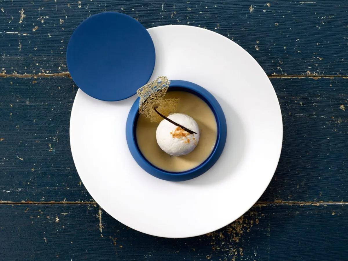 Couvercle rond bleu grès émaillé Ø 12,5 cm Gourmet - DEGRENNE Clearance