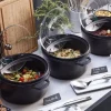 STAUB Couvercle rond transparent verre trempé Ø 23,2 cm 6 cm Discount
