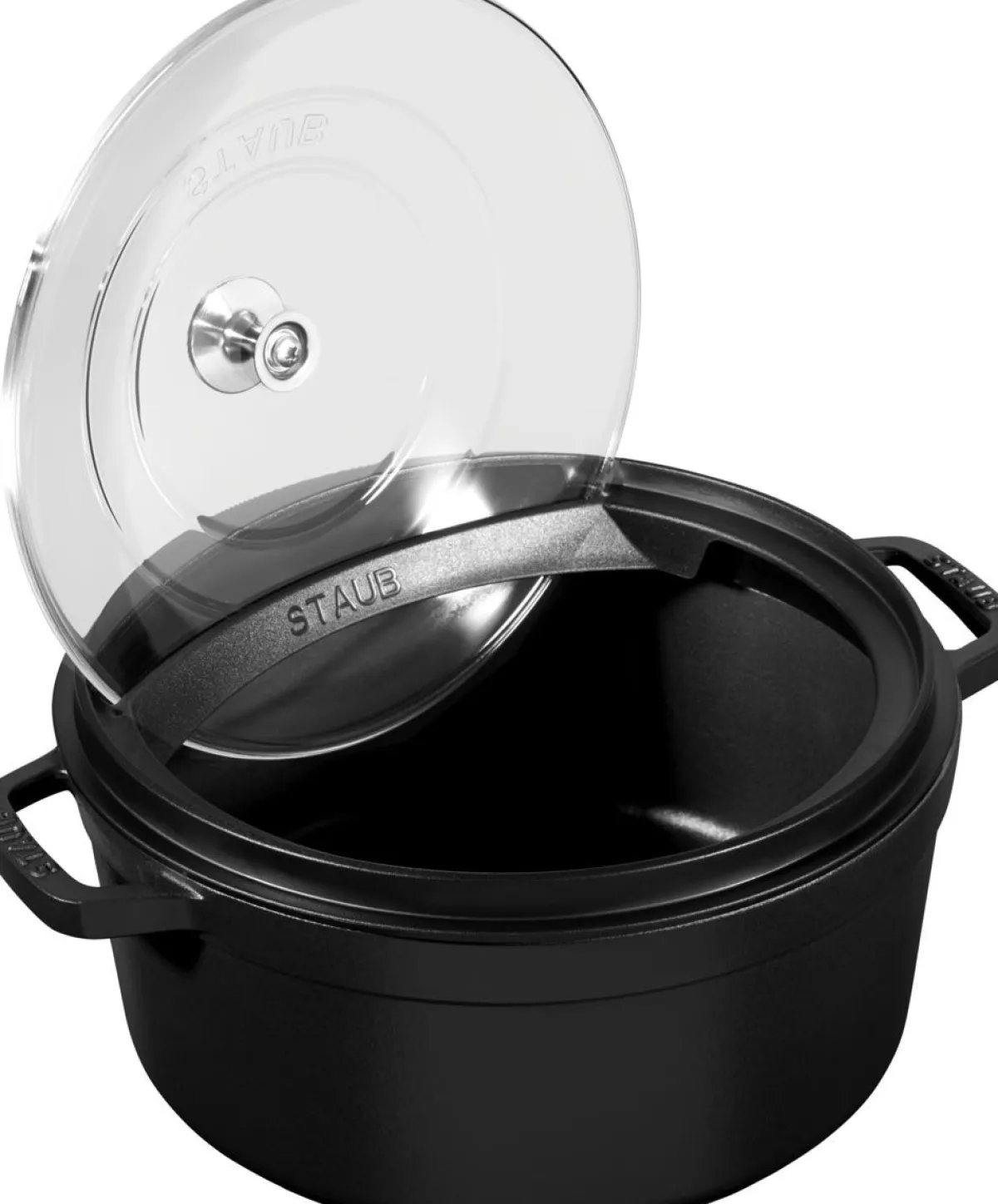 STAUB Couvercle rond transparent verre trempé Ø 23,2 cm 6 cm Discount