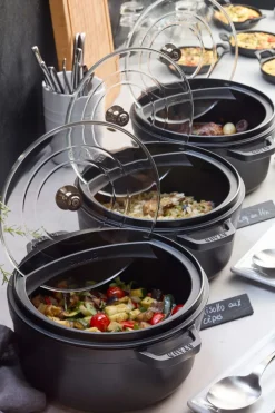 STAUB Couvercle rond transparent verre trempé Ø 23,2 cm 6 cm Discount