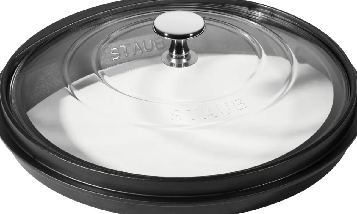 STAUB Couvercle rond transparent verre trempé Ø 23,2 cm 6 cm Discount