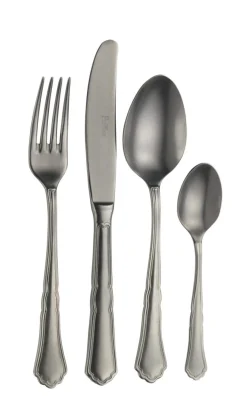 PINTINOX Cuillère à café noir inox 18/10 14,6 cm Settecento New