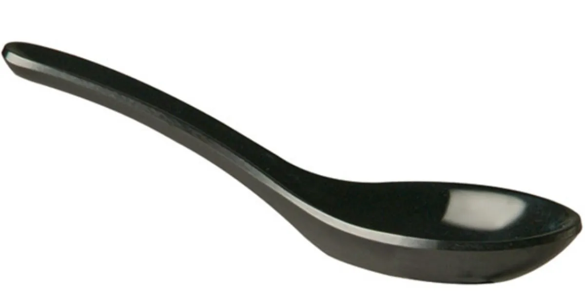 Cuillère chinoise mélamine noir 13,5x4,5x4,5 cm - APS New