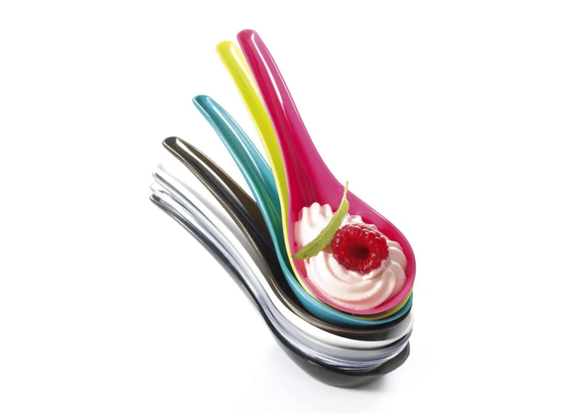 Cuillère chinoise transparent 12x4,2x3,7 cm (50 pièces) - Aucune Discount