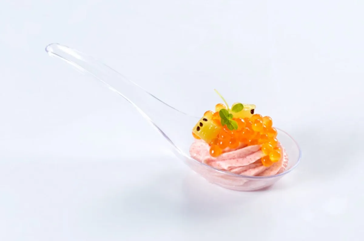 Cuillère chinoise transparent 12x4,2x3,7 cm (50 pièces) - Aucune Discount