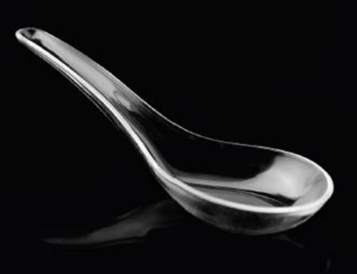 Cuillère chinoise transparent 12x4,2x3,7 cm (50 pièces) - Aucune Discount