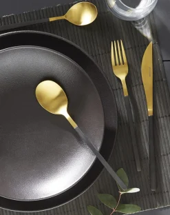 Cuillère de table or inox 18/0 19,9 cm Aroma Or Pvd Noir - PRO.MUNDI Hot