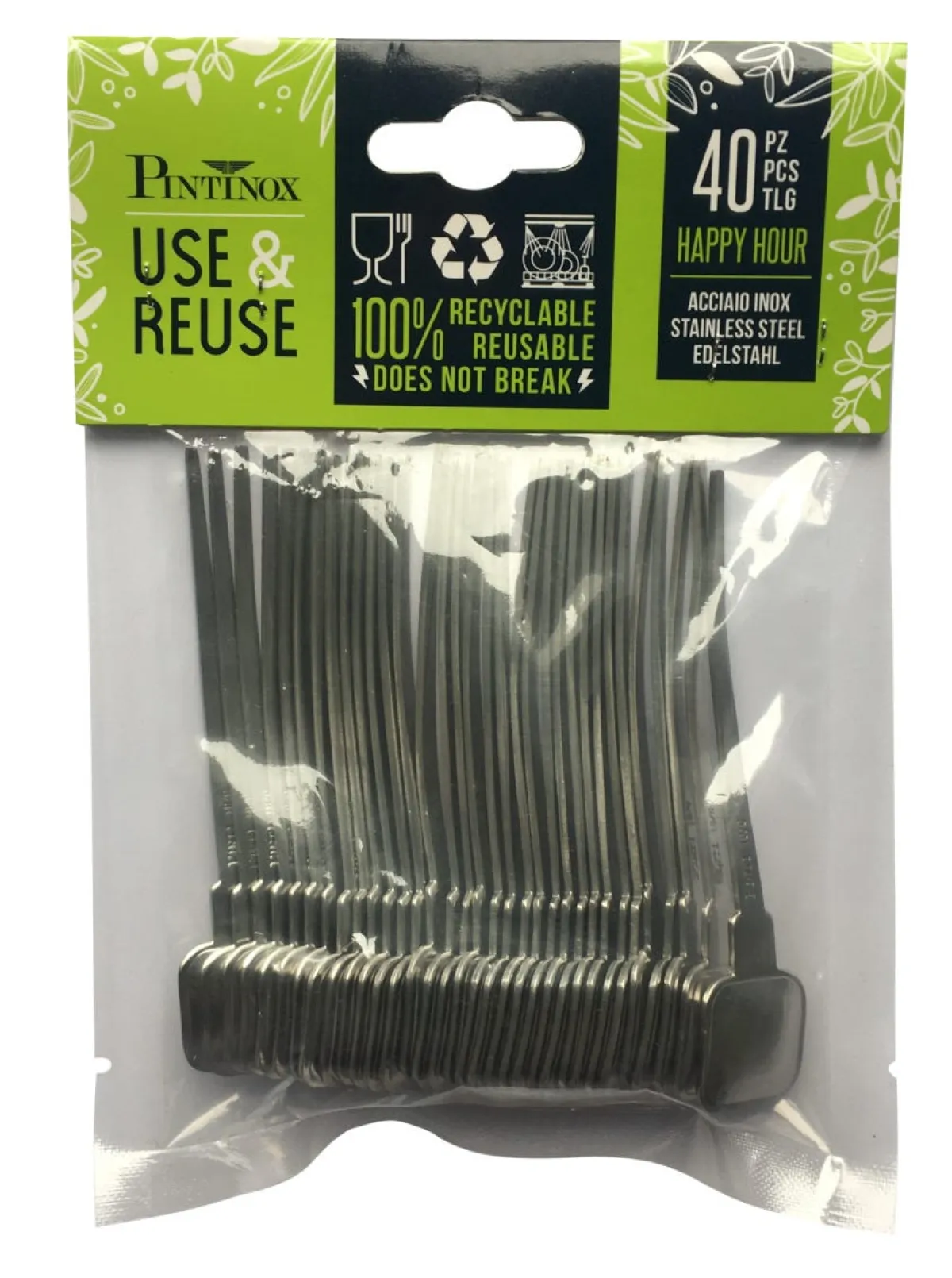 Cuillère inox 10 cm Happy Hour (40 pièces) - PINTINOX