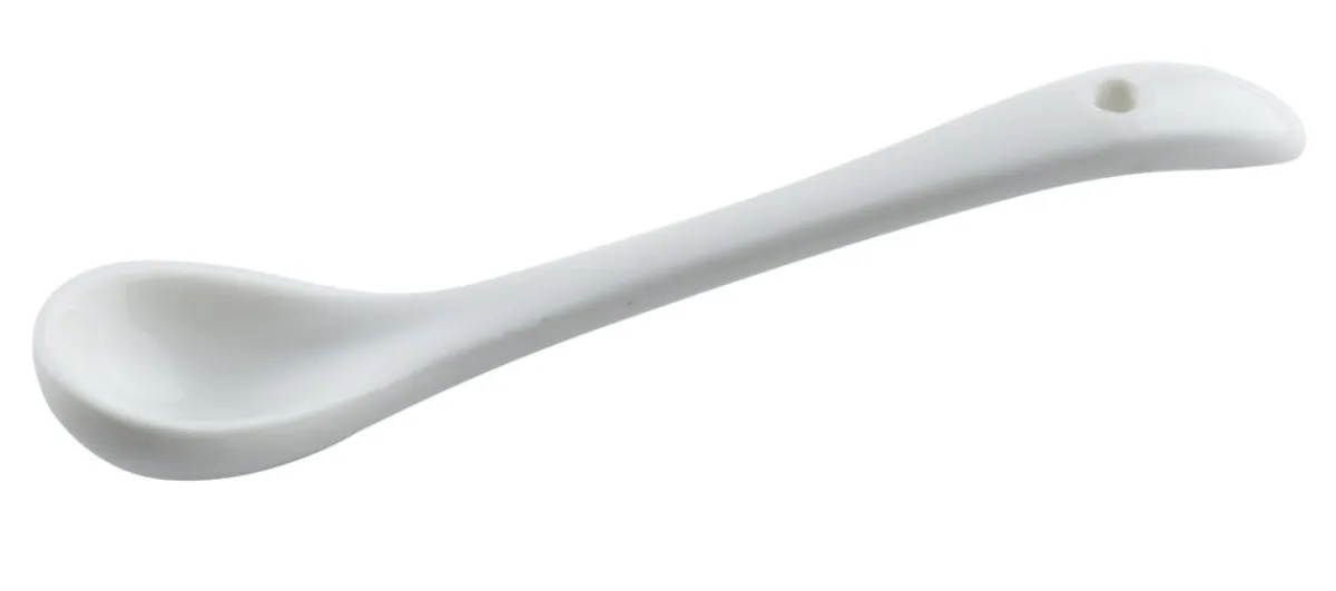 PRO.MUNDI Cuillère moutardier blanc porcelaine 10 cm