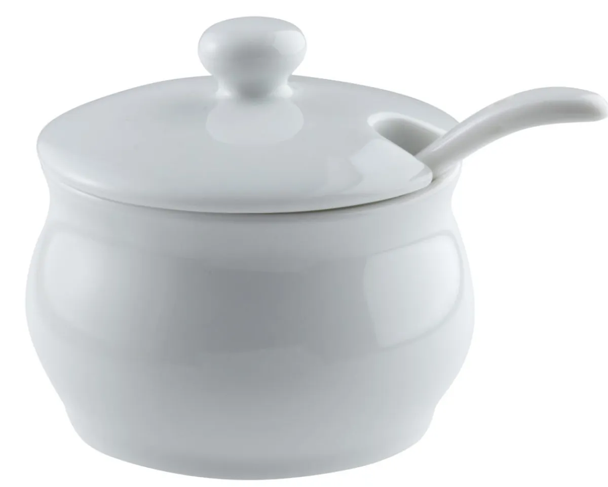 PRO.MUNDI Cuillère moutardier blanc porcelaine 10 cm