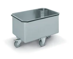 Cuve mobile inox 81x56x54 cm 140 L Sans couvercle Avec roues - TOURNUS Best