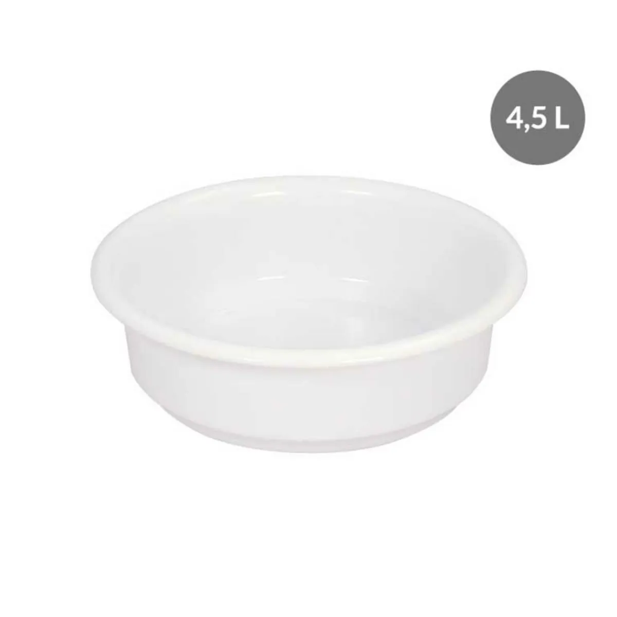 Cuvette Sans couvercle blanc plastique Ø 32 cm 9,5 cm 4,5 L fond plein parois pleines - GILAC