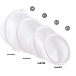GILAC Cuvette Sans couvercle blanc plastique Ø 39 cm 12,5 cm 9 L fond plein parois pleines Discount