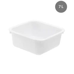 Cuvette Sans couvercle blanc plastique 30x30x13 cm 7 L fond plein parois pleines - GILAC Clearance
