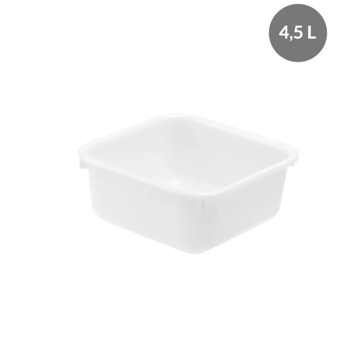 Cuvette Sans couvercle blanc plastique 26x26x11 cm 4,5 L fond plein parois pleines - GILAC Outlet