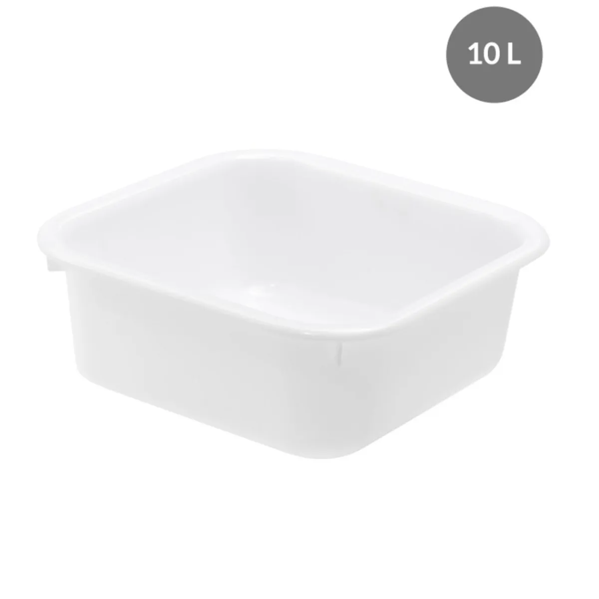 GILAC Cuvette Sans couvercle blanc plastique 35x35x13,5 cm 10 L fond plein parois pleines Hot