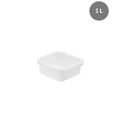 Cuvette Sans couvercle blanc plastique 16x16x6,8 cm 1 L fond plein parois pleines - GILAC Discount