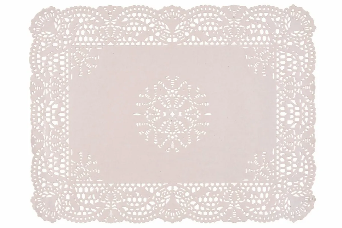Dentelle rectangulaire blanc 35x25 cm (250 pièces) - Aucune Online
