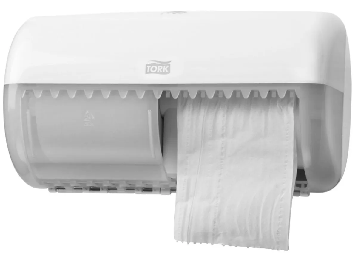 Distributeur de papier hygiénique double blanc 29,3x16,6x16,7 cm T4 - TORK