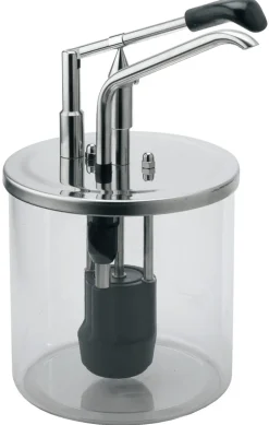 Aucune Distributeur de sauce avec pompe rond inox Ø 18,5 cm New