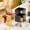 PRO.MUNDI Distributeur de serviettes bambou noir 12x12x10 cm Oxstal (20 pièces) New