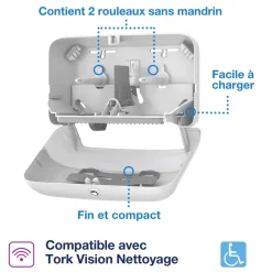 Distributeur papier hygiènique blanc 36x13x20,7 cm - TORK Sale