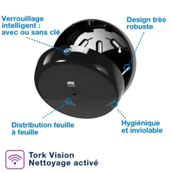 TORK Distributeur papier hygiènique noir 21,9x21,9x15,6 cm Outlet