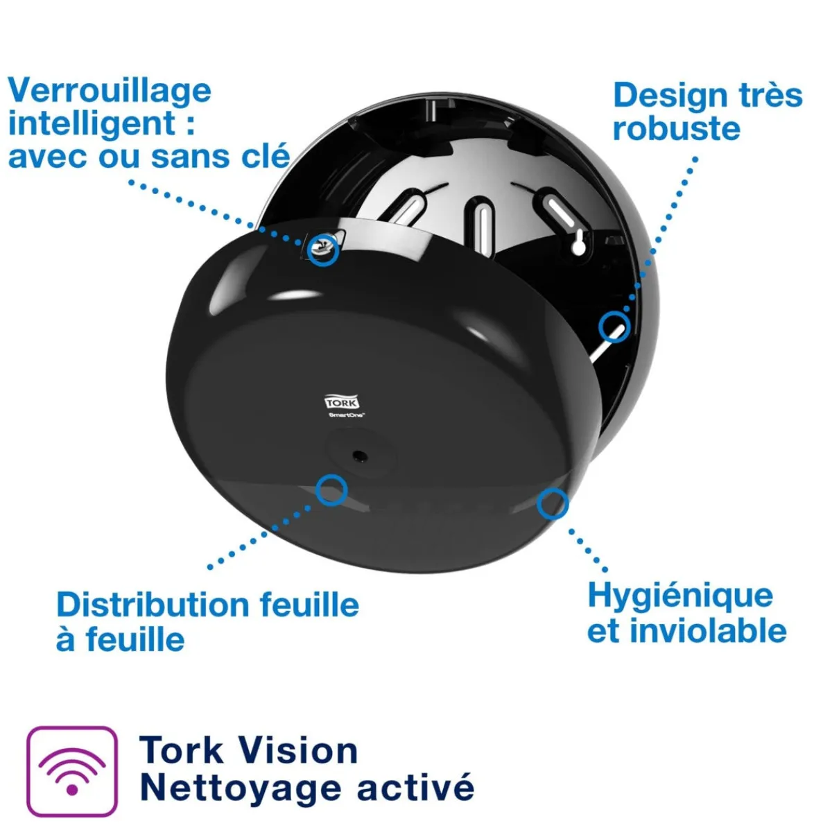 TORK Distributeur papier hygiènique noir 21,9x21,9x15,6 cm Outlet