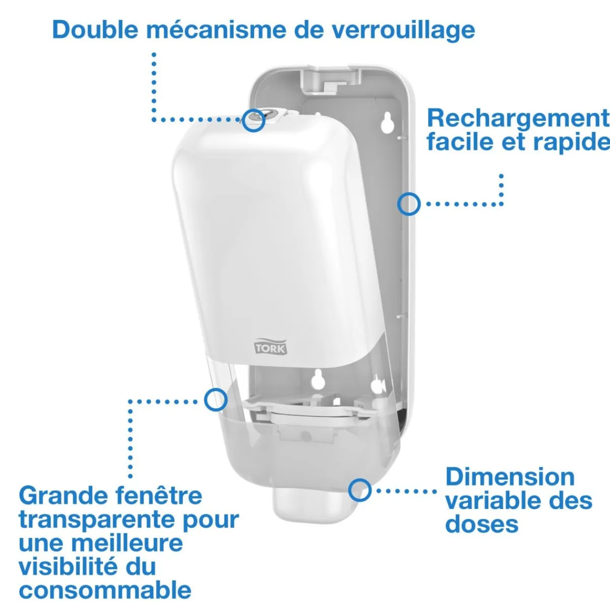 Distributeur à savon blanc 9,9x11,2x29 cm - TORK Best