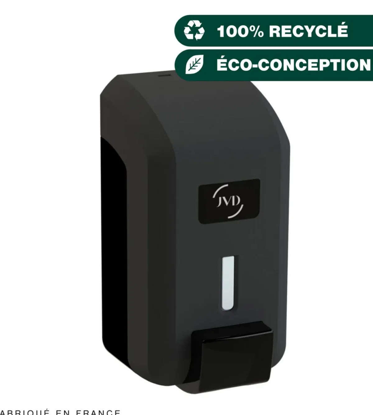 JVD Distributeur savon et gel noir 20,6x11x10,6 cm Cleanline Clearance