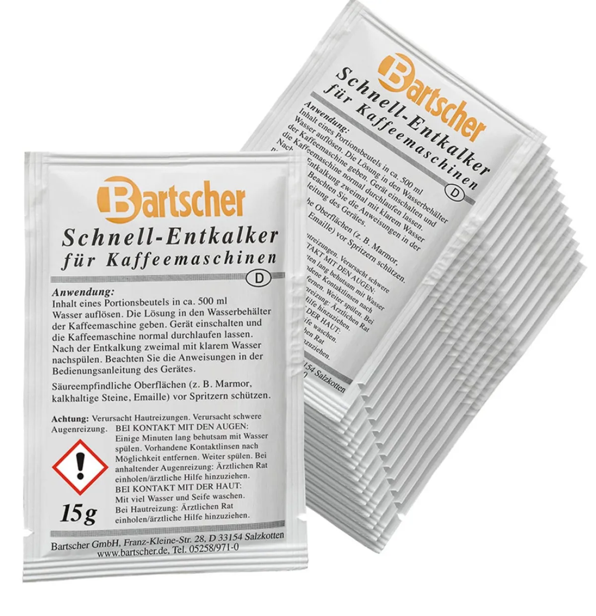 BARTSCHER Détartrant spécial machine à café 68x4x100 mm (30 pièces) New
