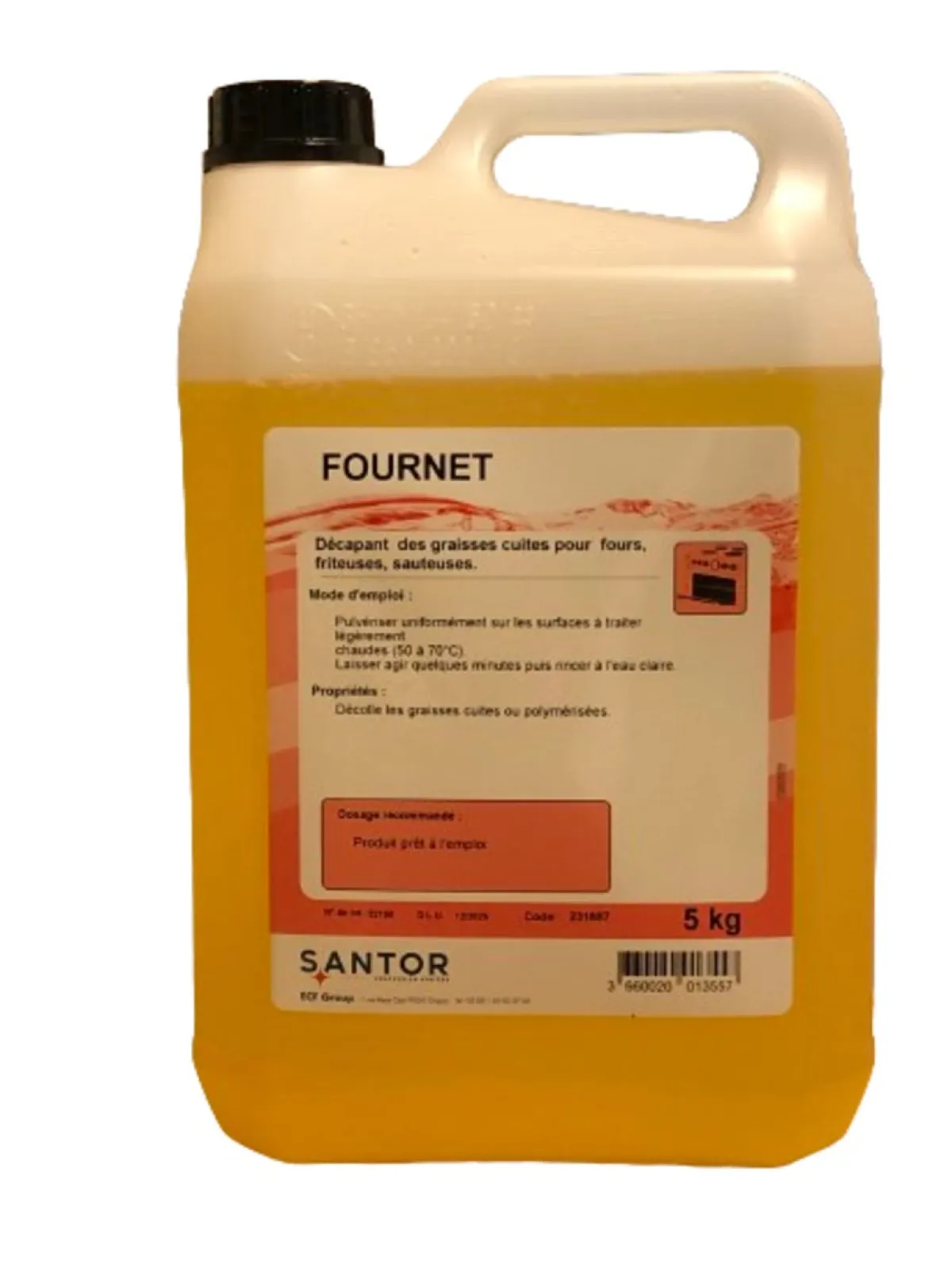 Détergent dégraissant alcalin pour le décapage des graisses cuites 5 KG Fournet - SANTOR Sale